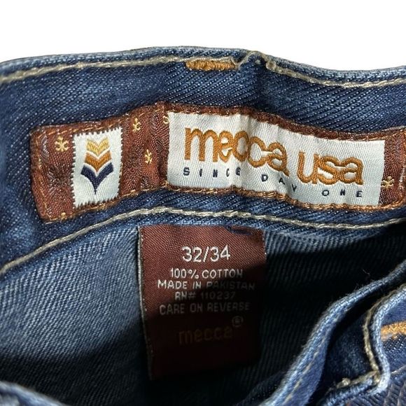 Y2K Mecca USA Wide Leg Embroidered Skater Jeans 32/34 - Picture 3 of 4